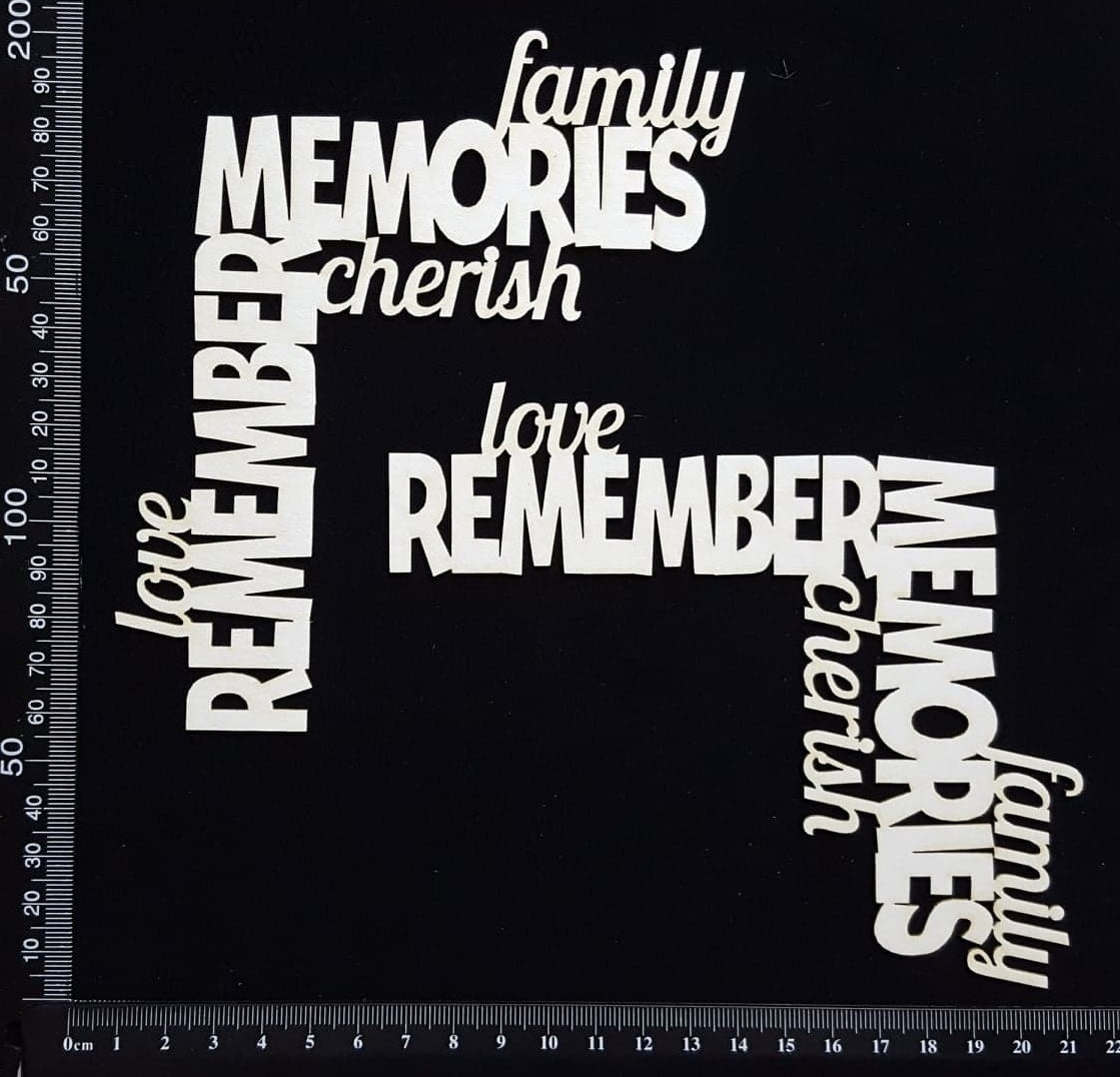 Word Corner Set - Memories - White Chipboard