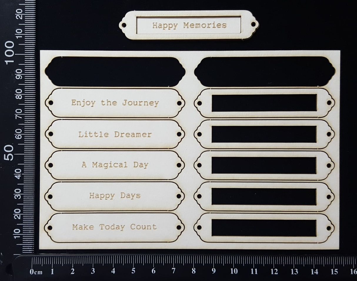 Word Plates - BB - Laser Engraved - White Chipboard