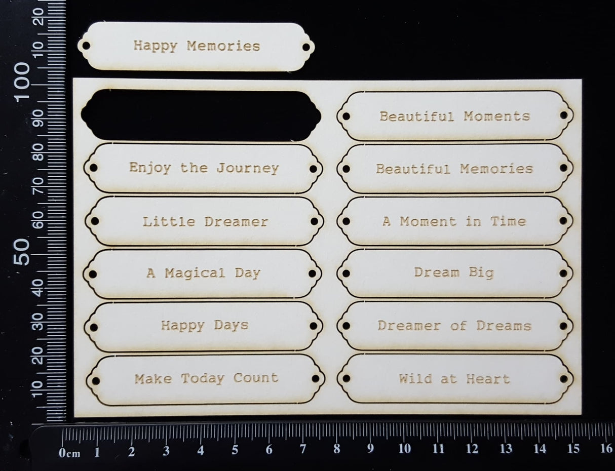 Word Plates - BC - Laser Engraved - White Chipboard