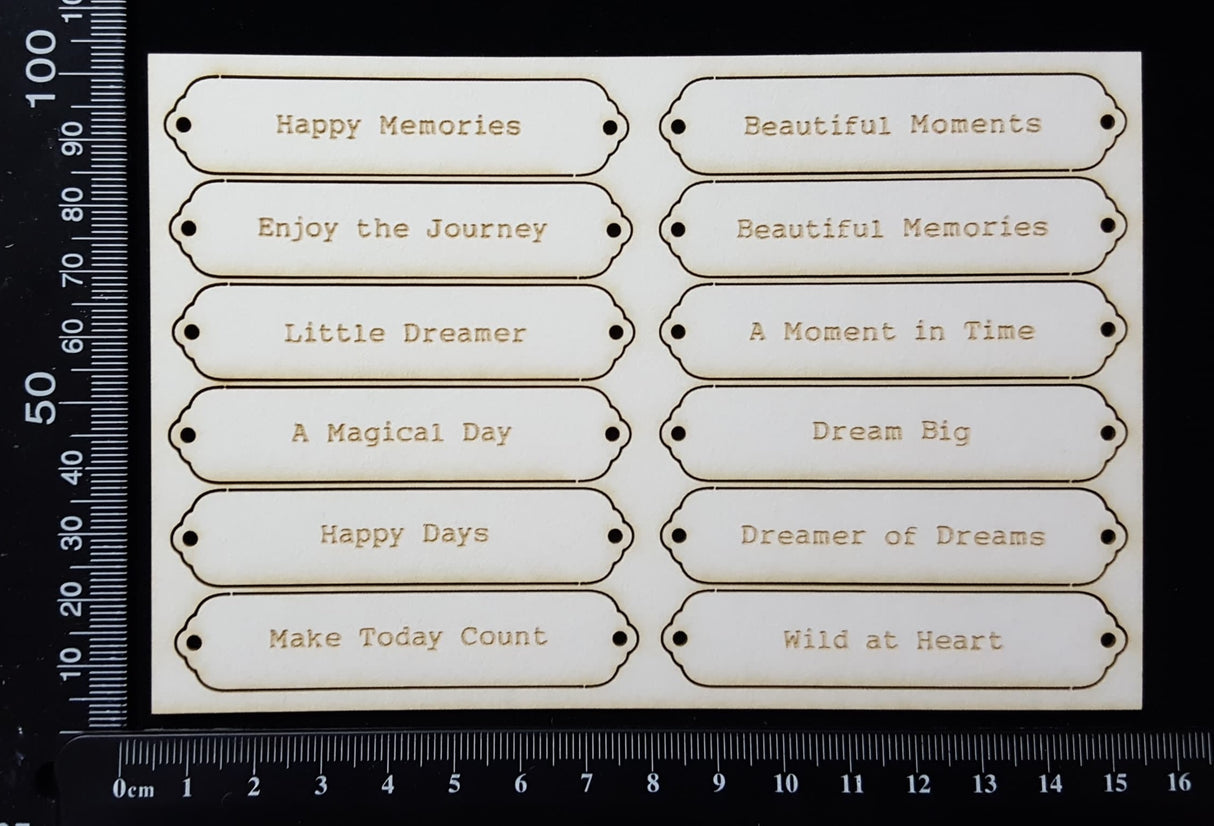 Word Plates - BC - Laser Engraved - White Chipboard