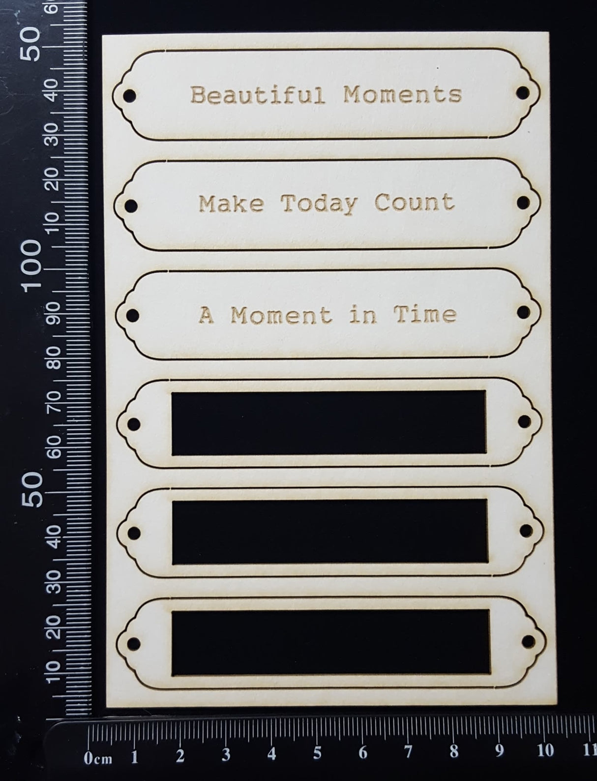 Word Plates - CA - Laser Engraved - White Chipboard