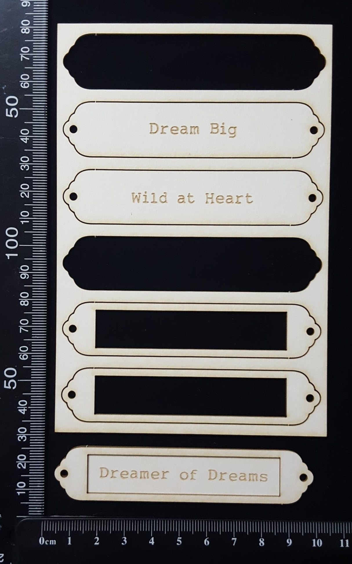 Word Plates - CB - Laser Engraved - White Chipboard