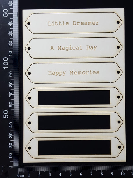 Word Plates - CC - Laser Engraved - White Chipboard