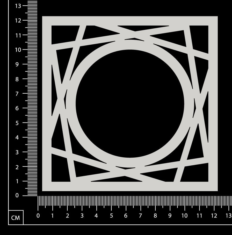 Zig Zag Frame - Circle - White Chipboard