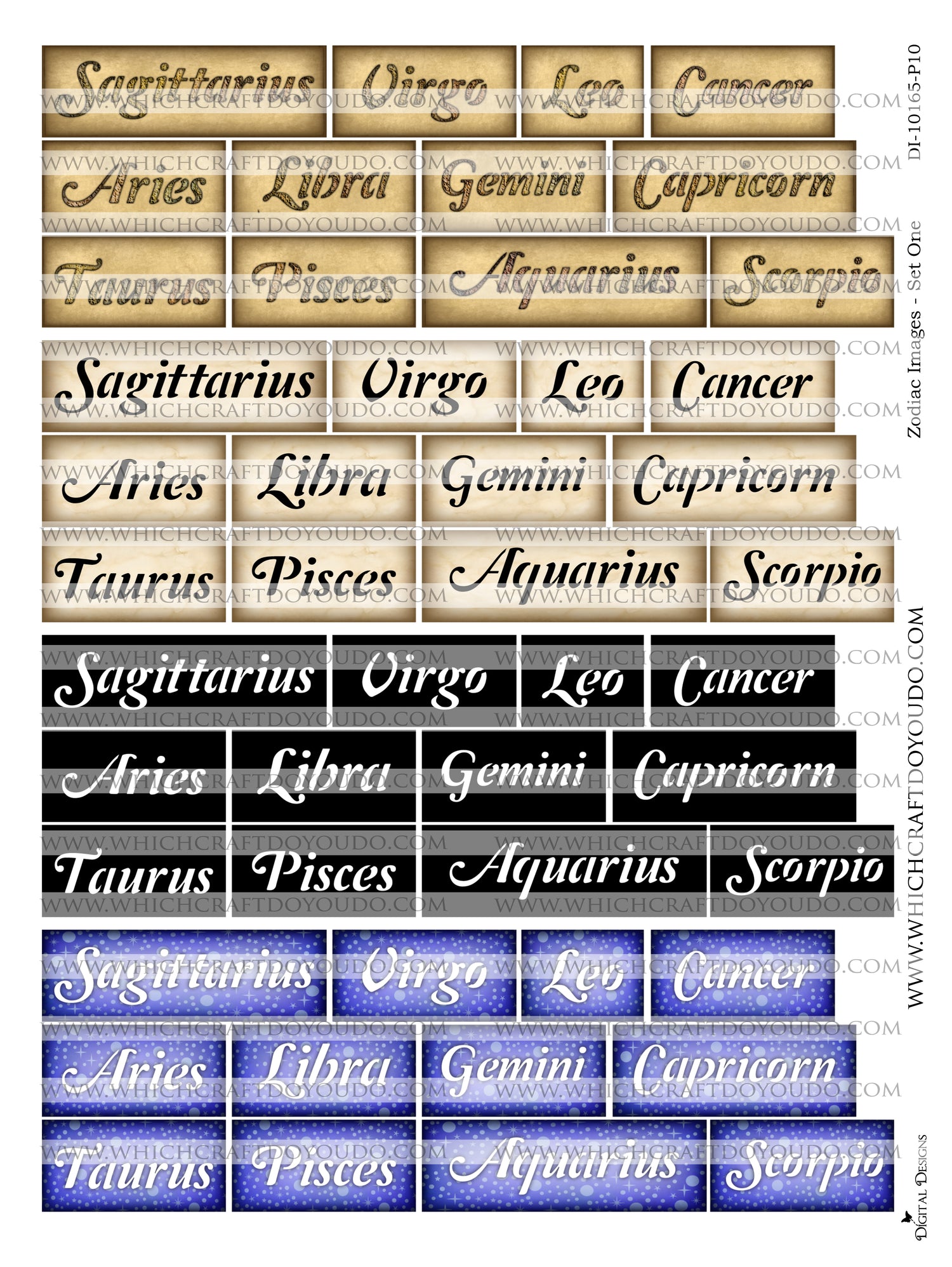 Zodiac Images - Set One - DI-10165 - Digital Download