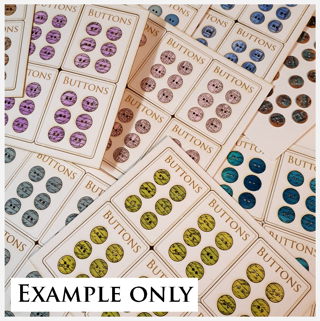 Set of 6 White Chipboard Button Cards