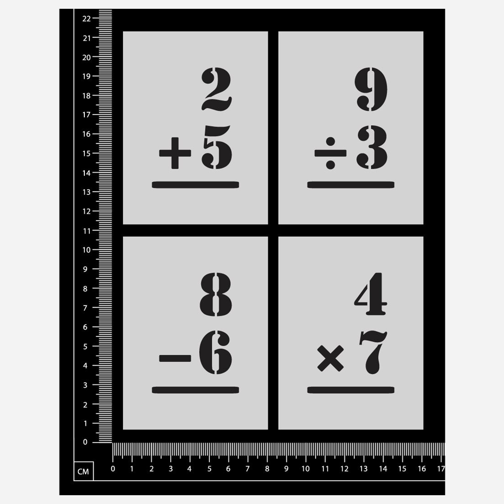 Flash Cards - Medium - Set of 4 - Stencils - 75mm x 100mm