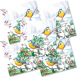Decoupage Napkin - (DN-8834) - Two Winter Tits - Set of 5