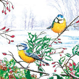 Decoupage Napkin - (DN-8834) - Two Winter Tits - Set of 5