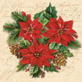Decoupage Napkin - (DN-8856) - Poinsettia Composition
