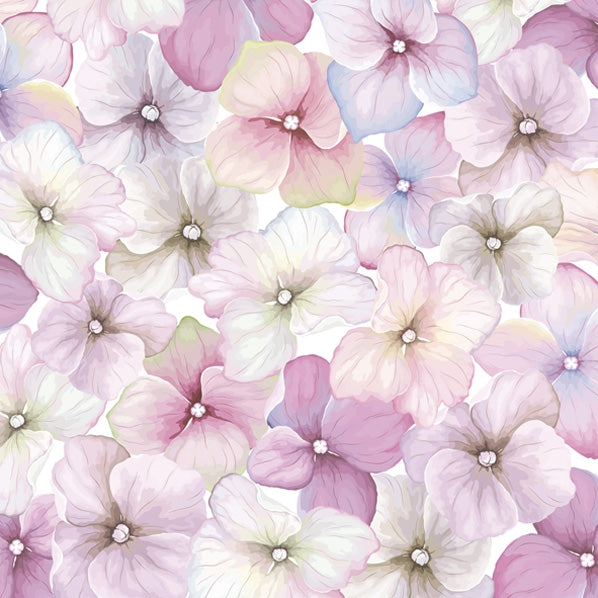 Decoupage Napkin - (DN-8851) - Pink Hydrangea Pattern