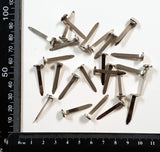 Silver Flat Top Brads – 25mm length – set of 25