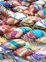 Reclaimed Sari Silk Ribbon - Metallic Border Ribbons - Picked at Random