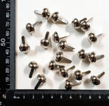 Silver Domed Top Brads – 12mm Width Top – set of 20