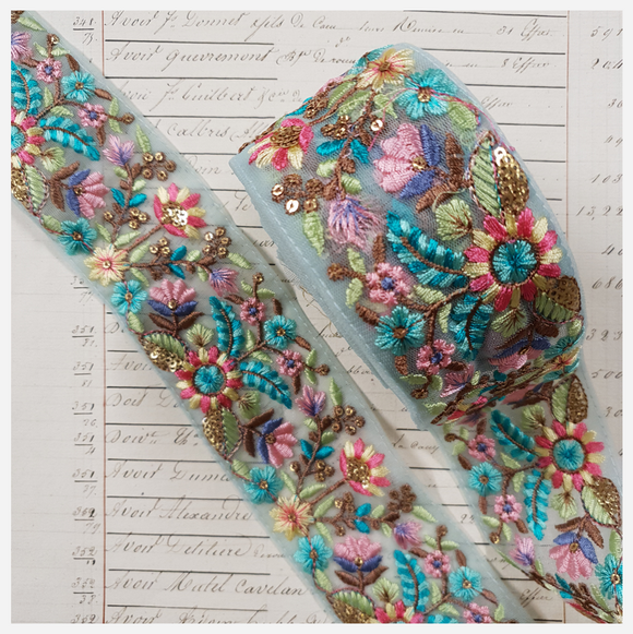 Embroidered Trim - ROLL  - (ITR-1221)
