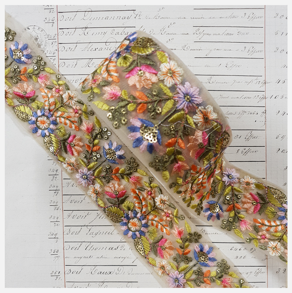 Embroidered Trim - ROLL  - (ITR-1222)