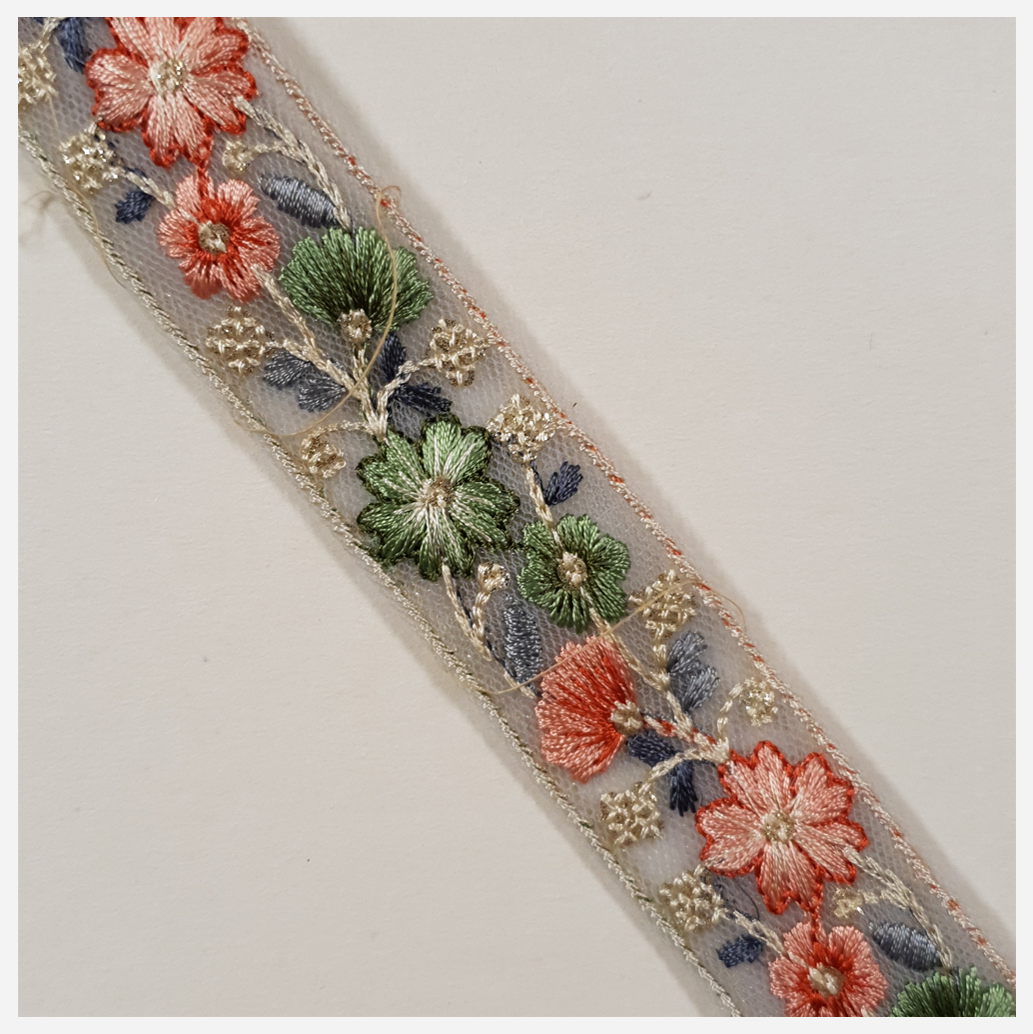 Embroidered Trim - 1 Meter - (ITR-1327)-DIS