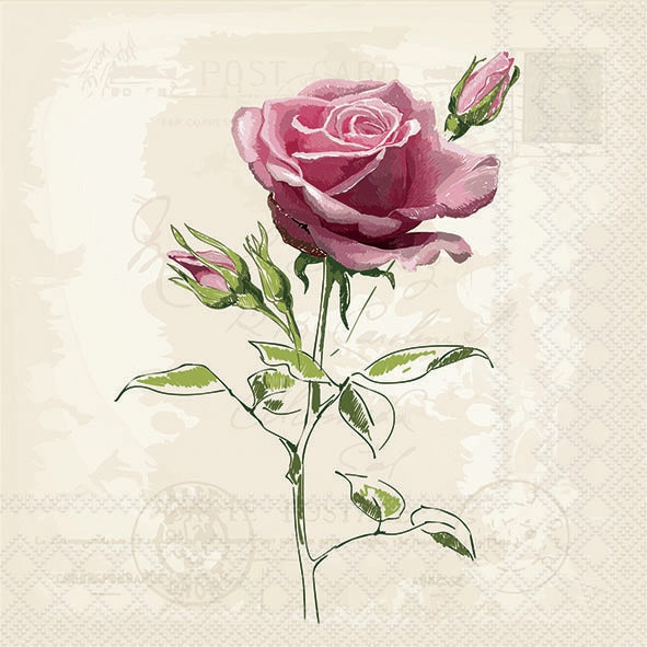 Decoupage Napkin - (DN-8840) - Vintage Rose