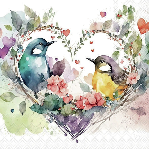 Decoupage Napkin - (DN-8894) -  Loving Birds