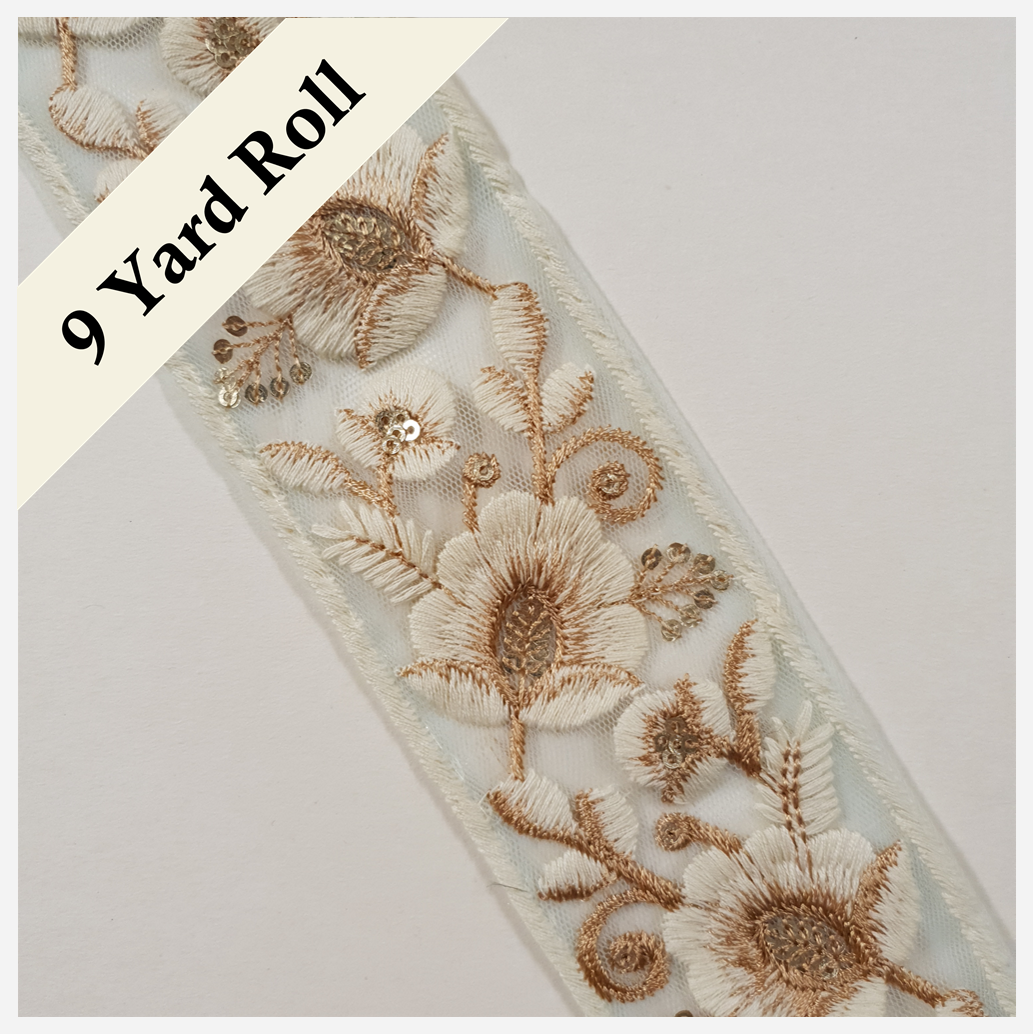 Embroidered Trim - ROLL  - (ITR-1429)