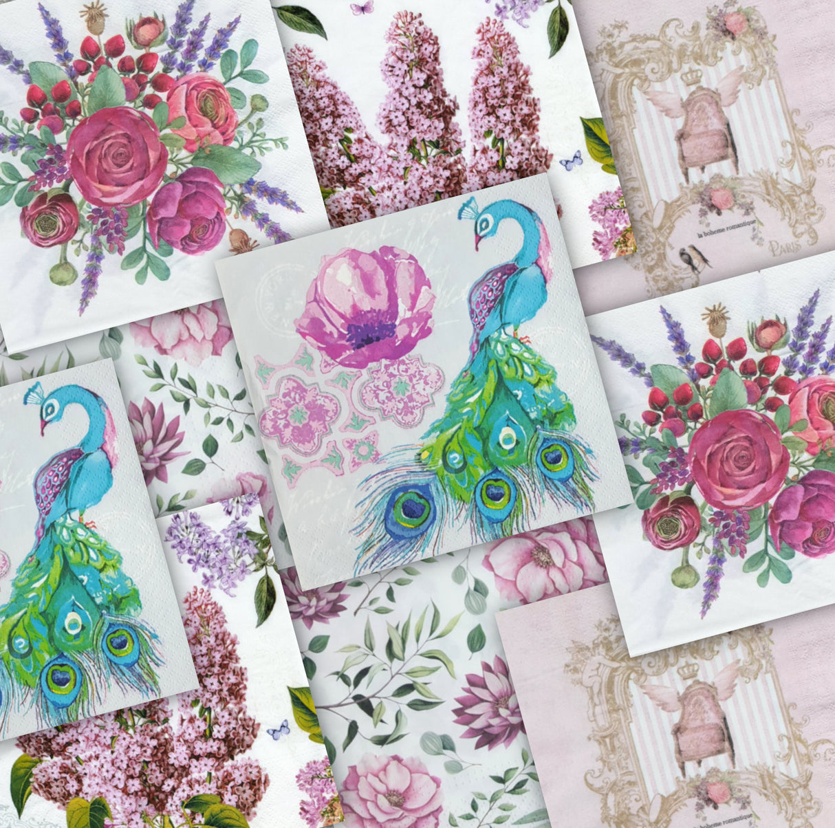 Decoupage Napkin Bundle - Set of 10 - 1501