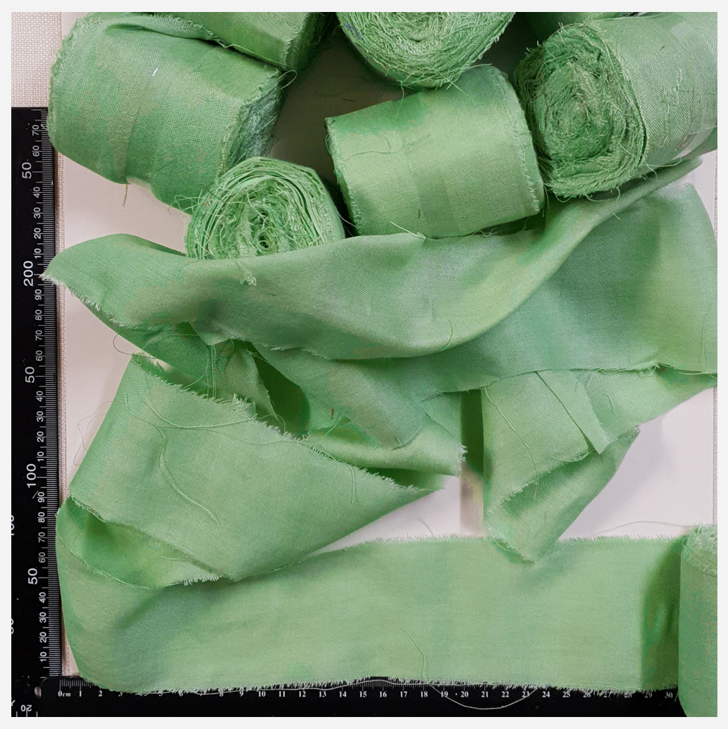 Reclaimed Sari Cotton Ribbon - Flat Rolls - Bamboo
