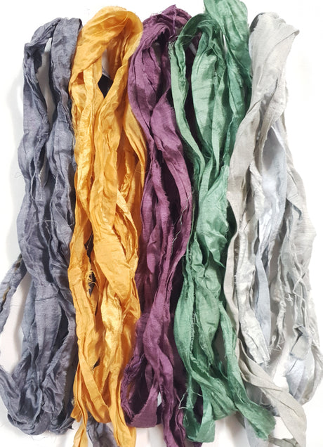 Reclaimed Sari Silk Ribbon - Masquerade