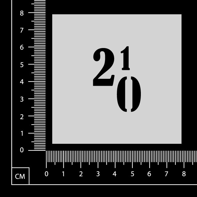 Number 210 - Stencil - 75mm x 75mm