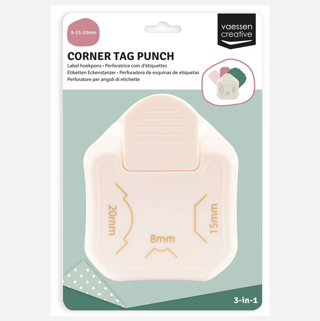 Vaessen Creative - 3-in-1 Corner Tag Punch - Decorative Corners