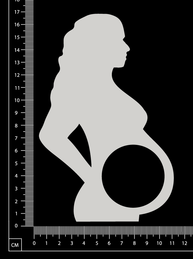 Pregnant Belly Frame - 2 inch hole - White Chipboard