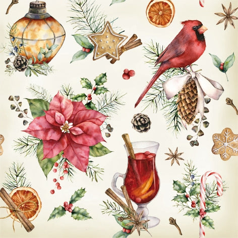 Decoupage Napkin - (DN-8922) - Mulled Wine & Gingerbread