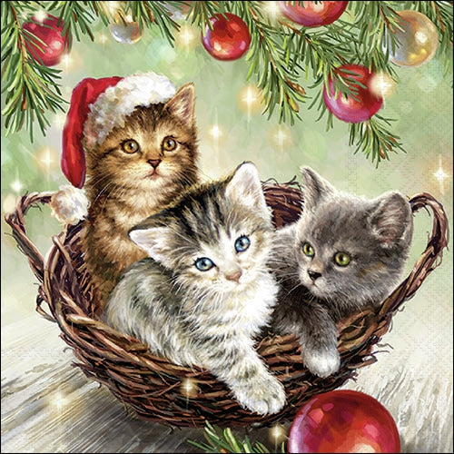 Decoupage Napkin - (DN-8861) - Cats in Basket