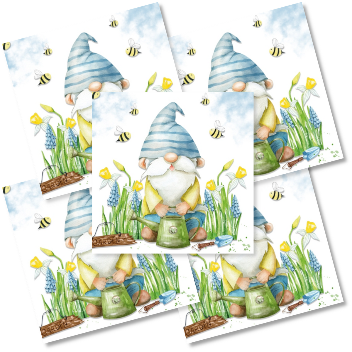 Decoupage Napkin - (DN-8920) - Garden Gnome - Set of 5