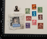 Mini Handmade Pouch with Vintage Stamps