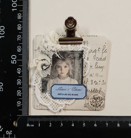 Mini Handmade Pouch with Vintage Stamps