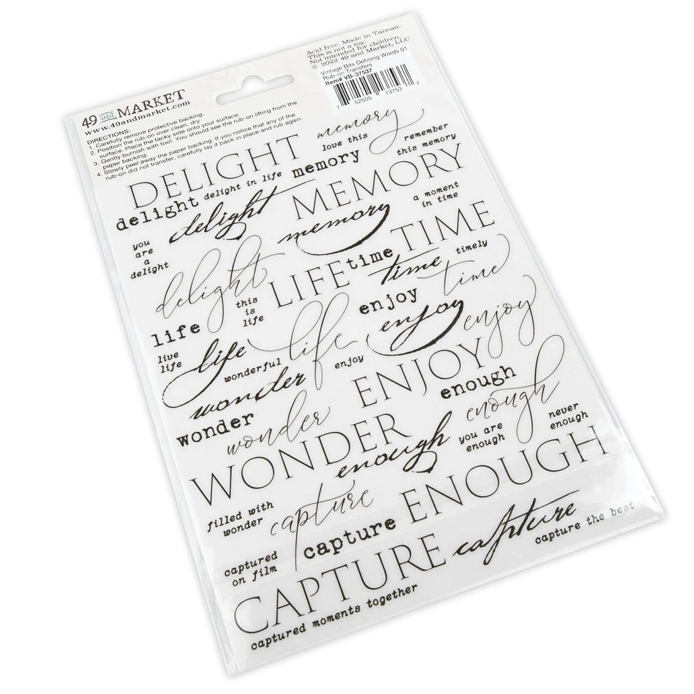 49 and Market - Rub-ons - Defining Words