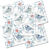 Decoupage Napkin - (DN-8655) - Blue Chickadees - Set of 5