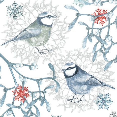 Decoupage Napkin - (DN-8655) - Blue Chickadees - Set of 5