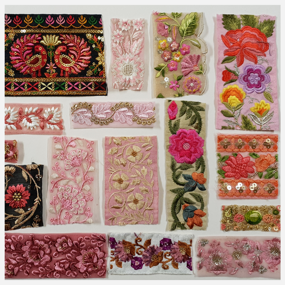Embroidered Trim Snippets Pack - 8001