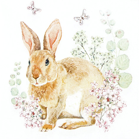 Decoupage Napkin - (DN-8006) - Rosi Rabbit - Set of 5