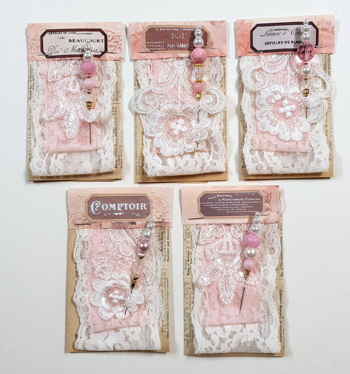 Lace Sampler With Fancy Pin - 8010