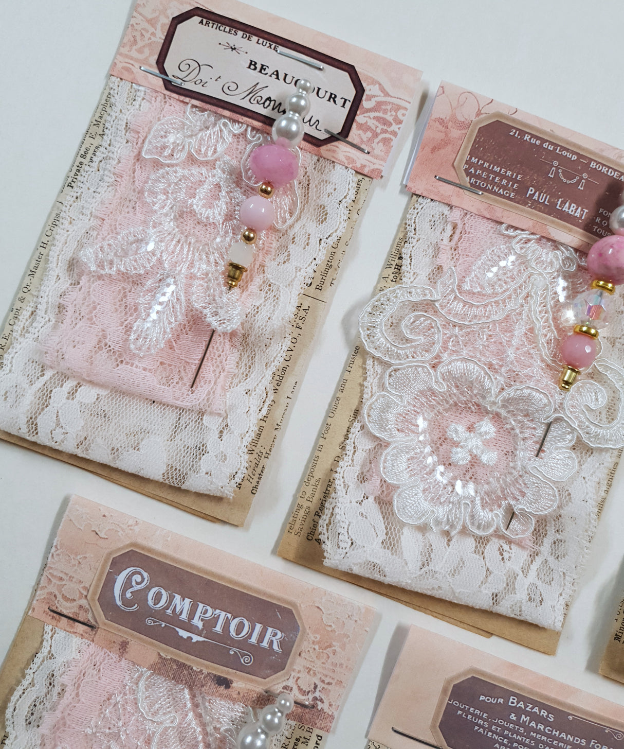 Lace Sampler With Fancy Pin - 8010