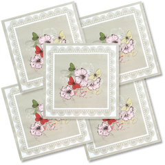 Decoupage Napkin - (DN-8022) - Flowers & Butterflies - Set of 5