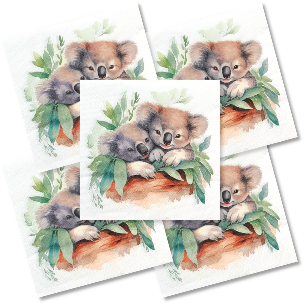 Decoupage Napkin - (DN-8029) - Koalas - Set of 5