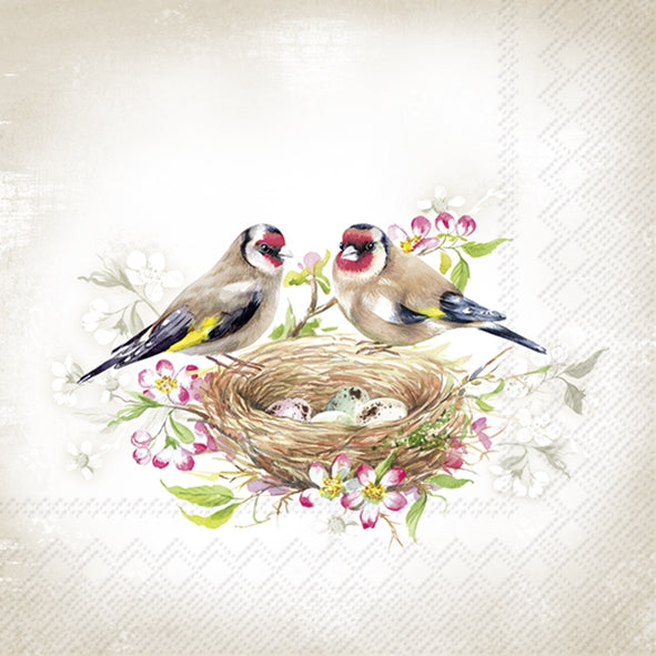 Decoupage Napkin - (DN-8035) -  Lovely Goldfinch Linen