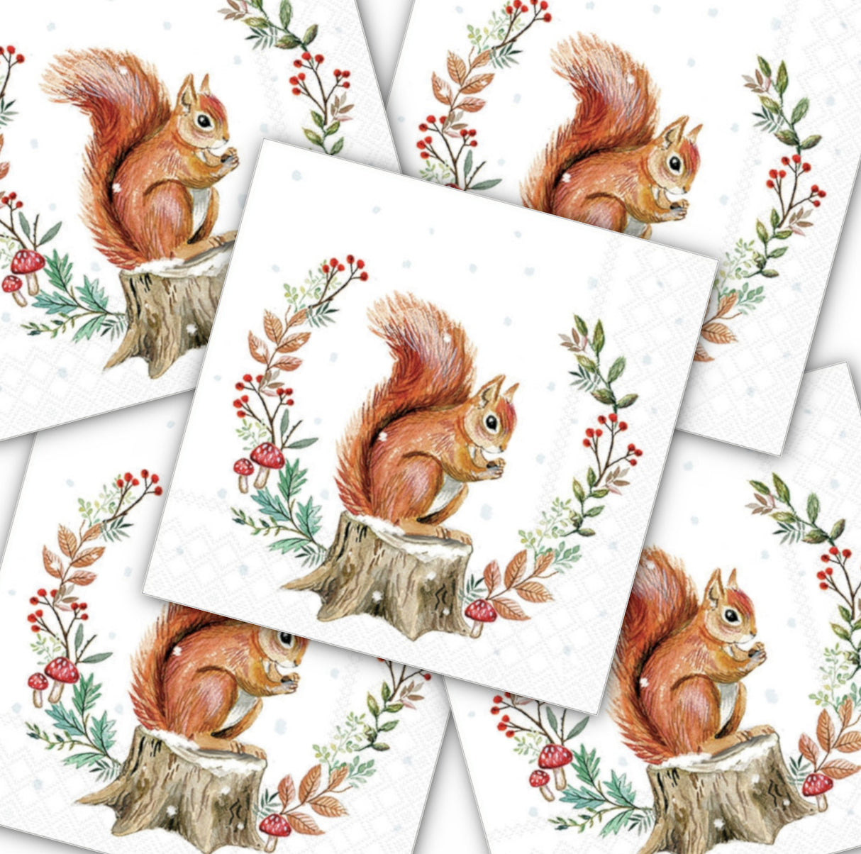Decoupage Napkin - (DN-8043) - Storing for Winter - Set of 5
