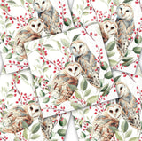 Decoupage Napkin - (DN-8045) -  Barn Owl Couple - White