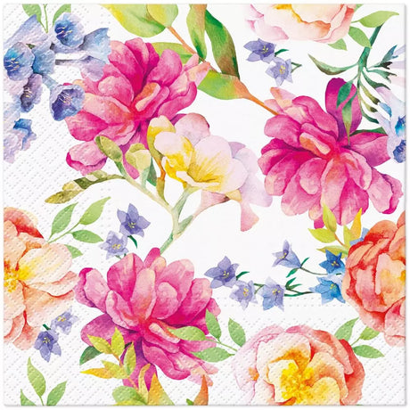 Decoupage Napkin - (DN-8078) - Orchid with Peony - Set of 5