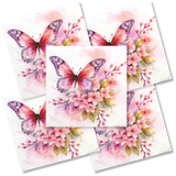 Decoupage Napkin - (DN-8081) - Pink Butterfly - Set of 5