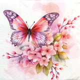 Decoupage Napkin - (DN-8081) - Pink Butterfly